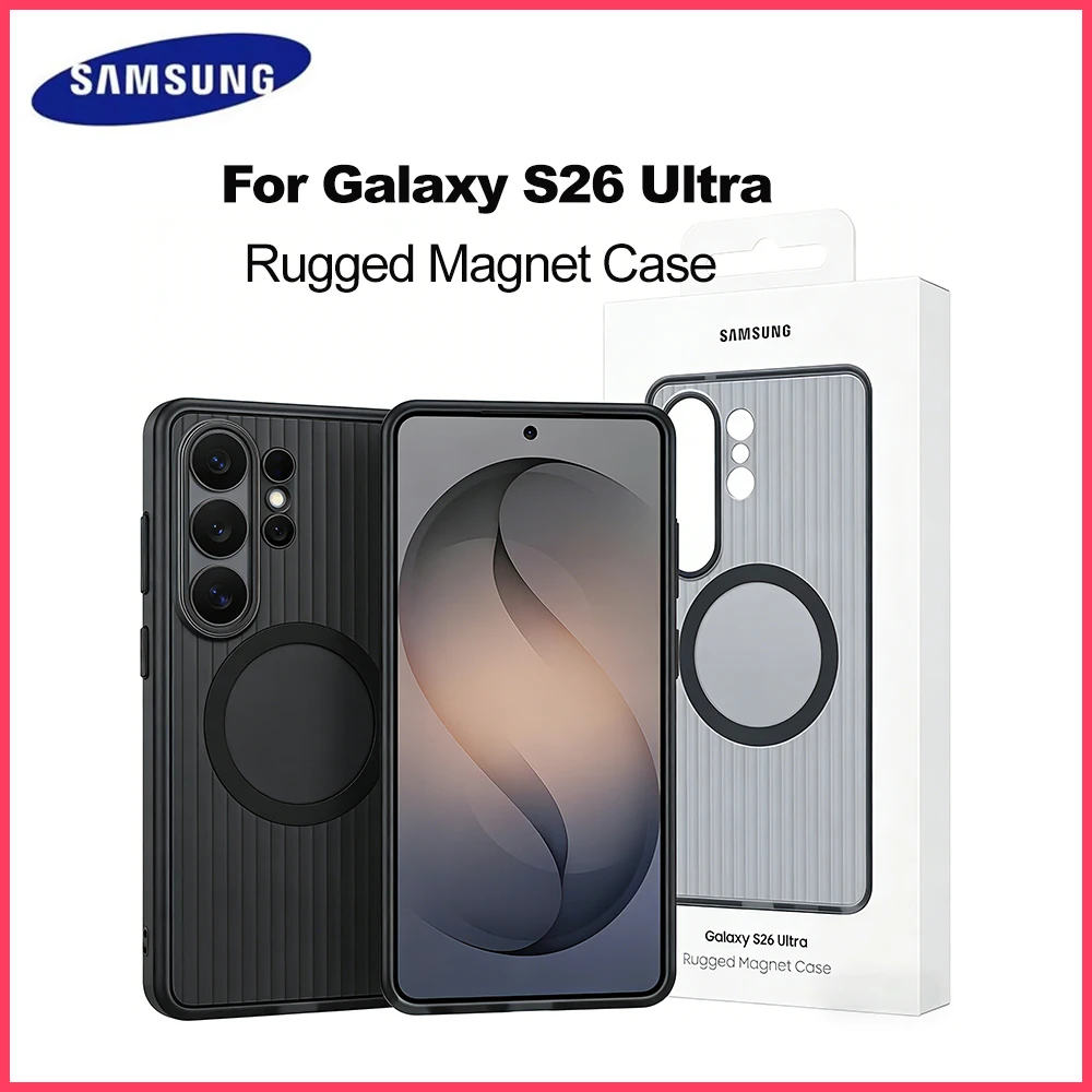 Original Samsung Galaxy S26 Ultra Rugged Magnet Phone Case with Magnetic Ring Attaching Accessories Protective Cover EF-RS948