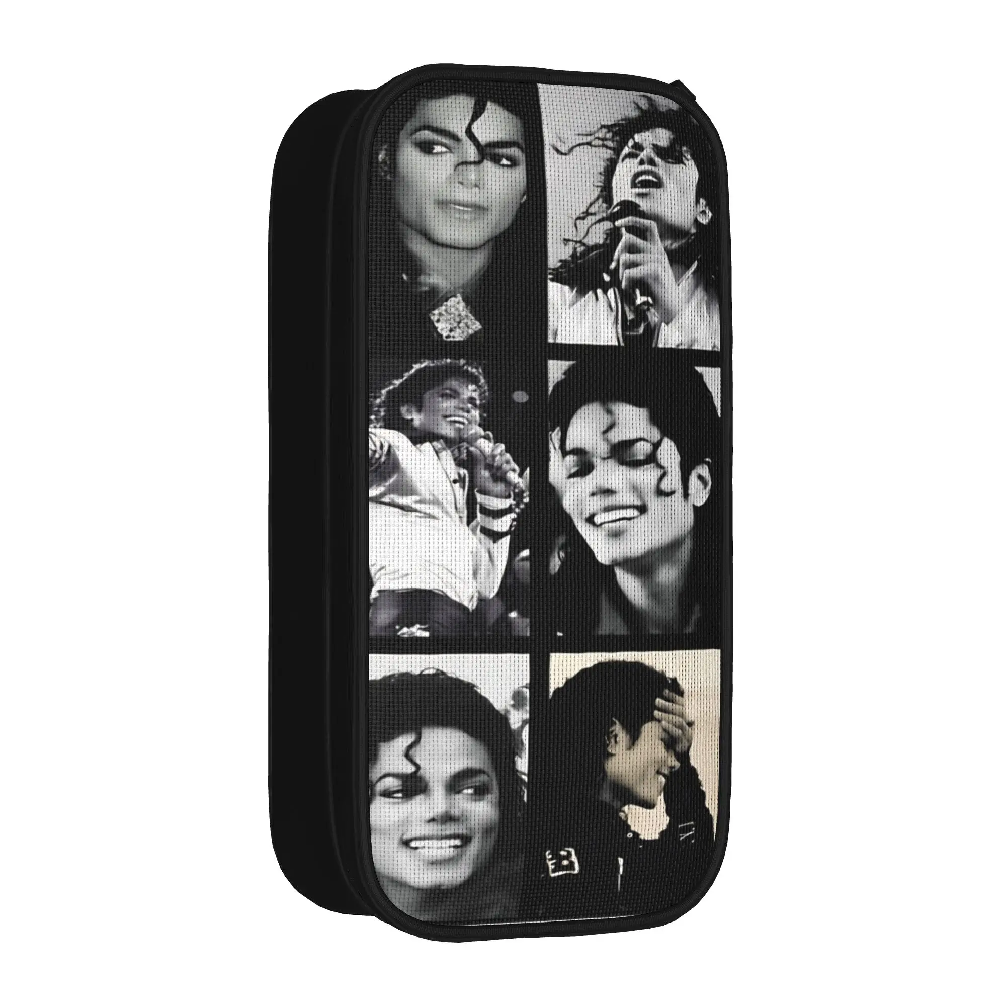 M-Michael Jacksons Pencil Case  Zipper Pencil Pouch Girls Boys Fashion University School Pencil Cases Stationery Organizer