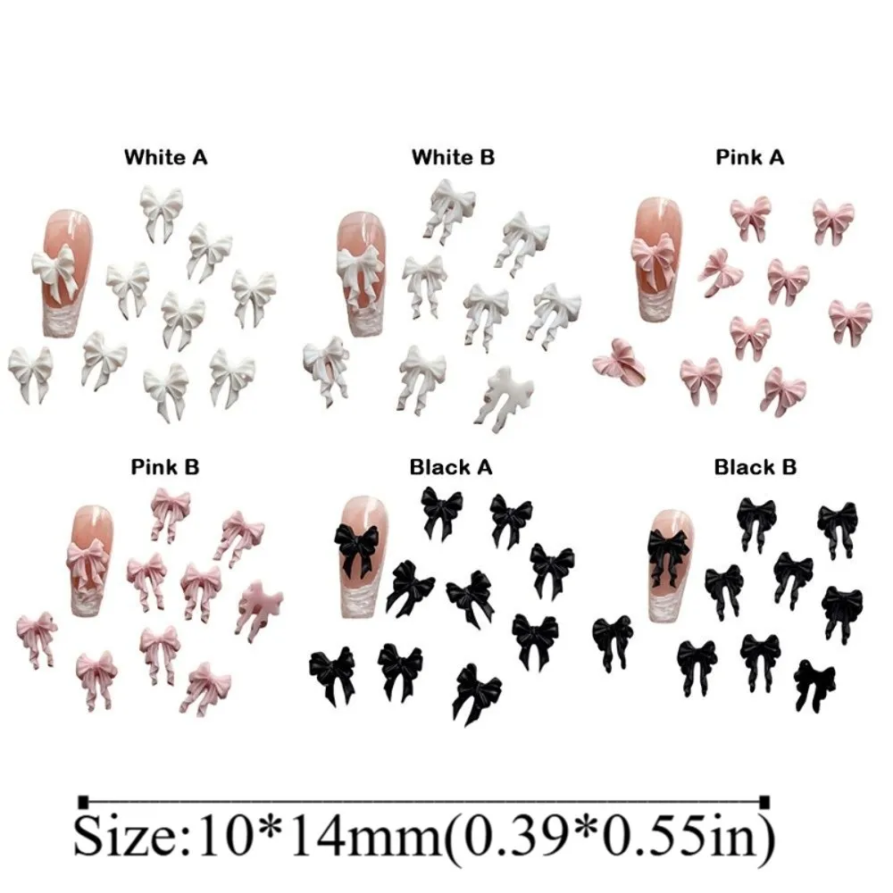 30개 다채로운 요정같은 물결 모양 진주 리본 미니멀리스트 디자인 레진 재질 네일 아트 장식 리본 모양