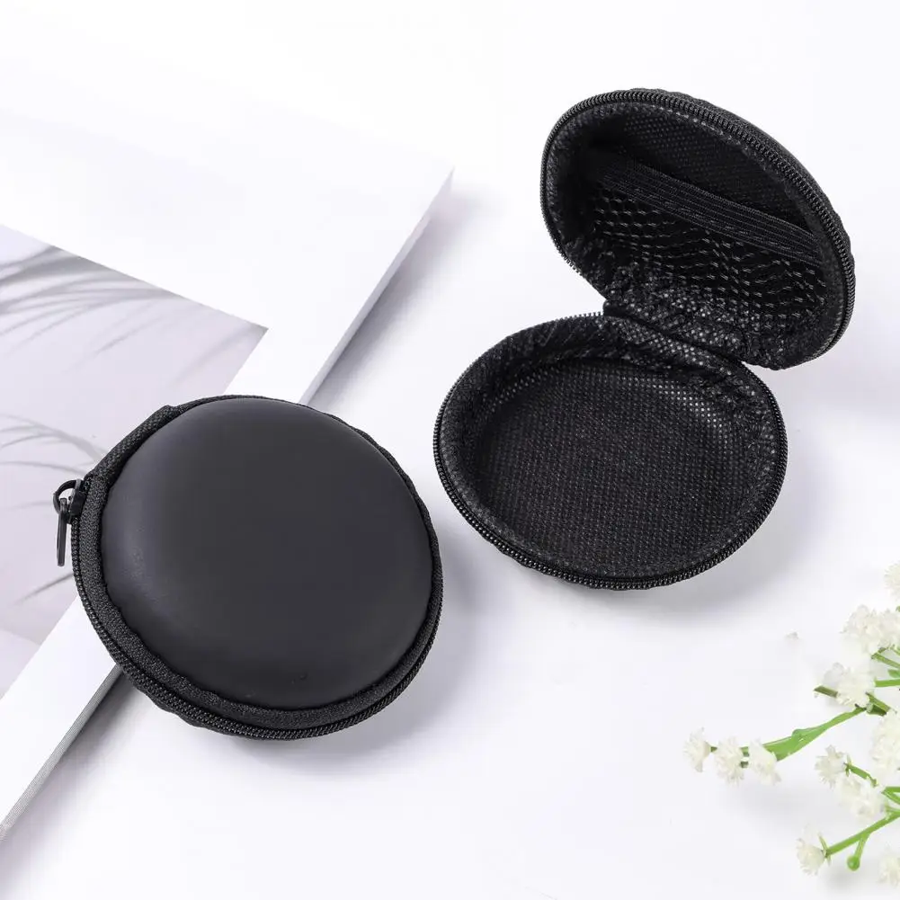 Earphone Storage Case Travel-friendly Earphone Data Cable Storage Case with Zipper Compact Headphone Organizer for Outdoor Use