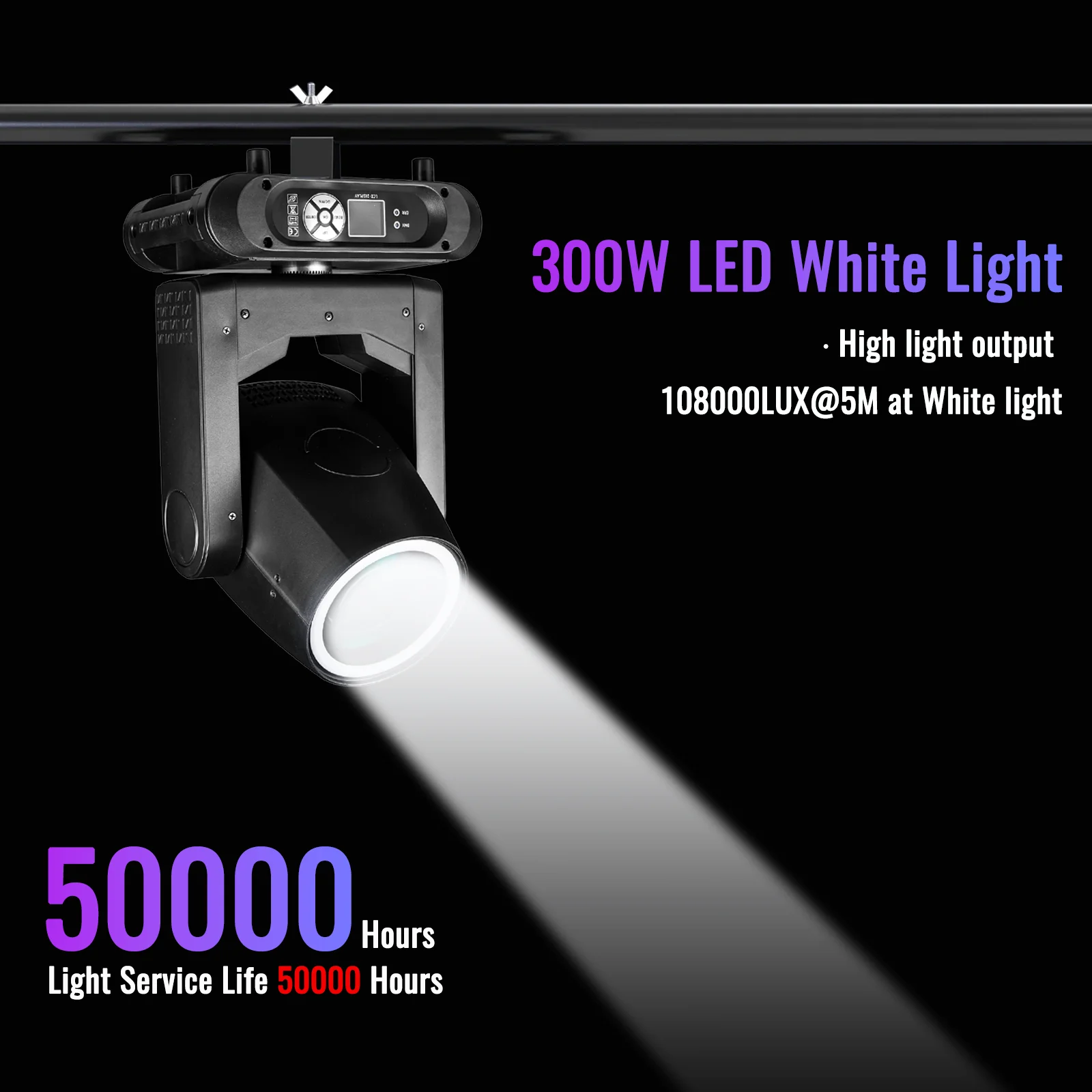 Luz con cabezal móvil de haz LED de 300W con anillo 8 + 18 prim efecto de enfoque de escarcha arcoíris DMX para concierto de boda DJ Fiesta Disco