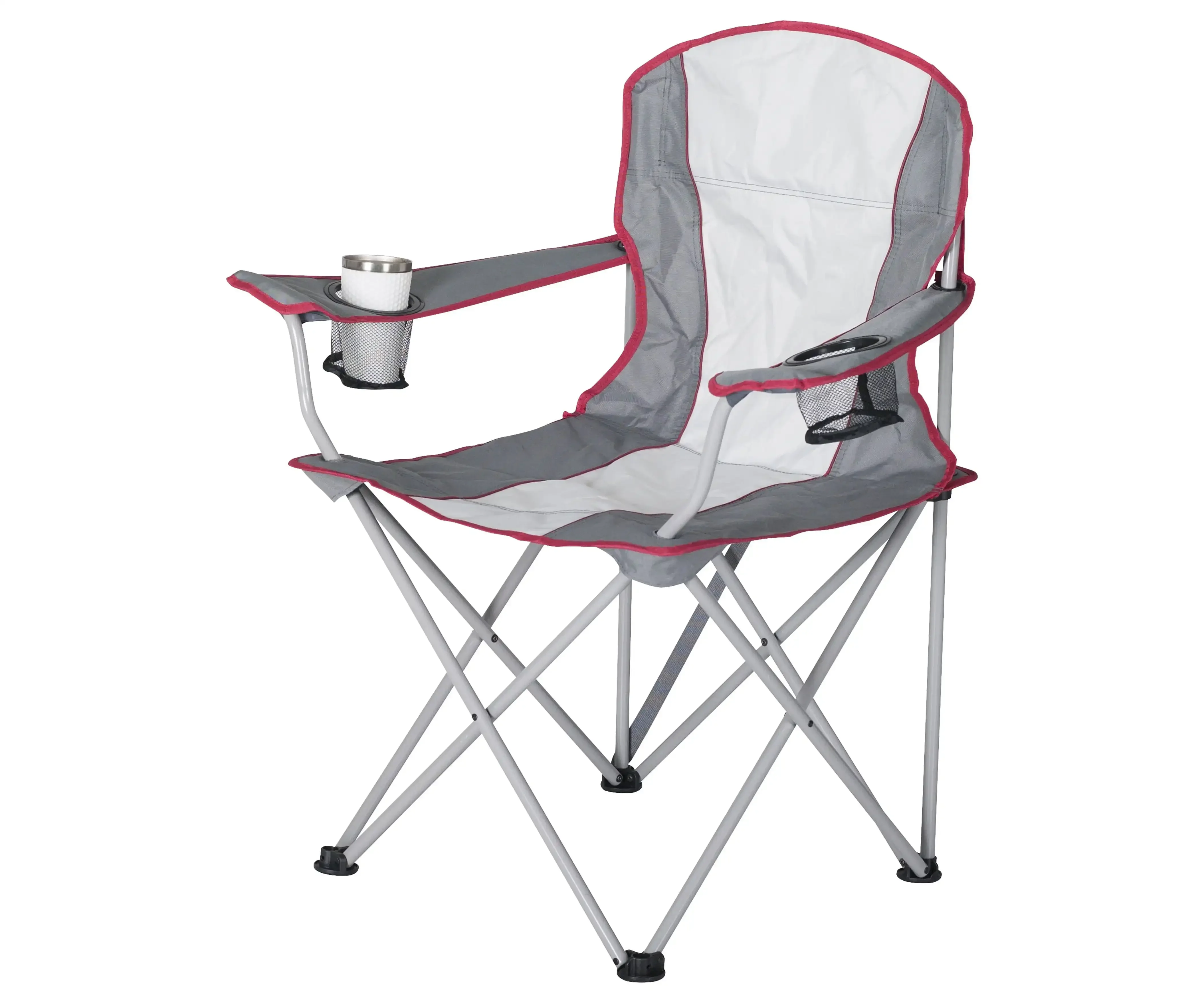 

Adult Oversized Quad Chair 9.2lbs Off White & Gray Made From Durable Polyester Fabric with A Steel Frame