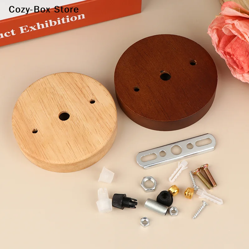 [ZY]10/12cm Wood Lamp Base Modern Ceiling Plate Wooden Ceiling Holder Pendant Lamp Fitting Chandelier Base DIY Lighting Tool[ZY]