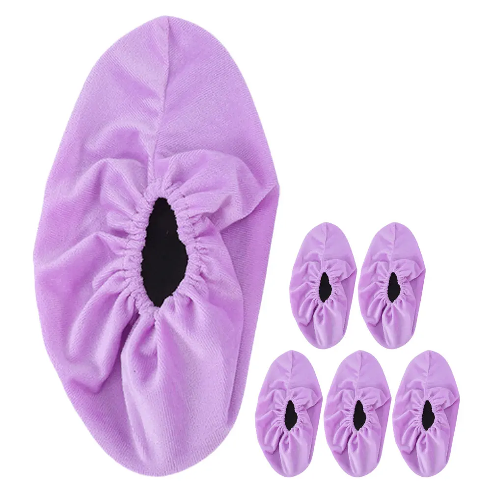

3 Pairs Non-slip Shoe Covers Booties Bowling Shoes Slider Protective Flannel Practical Adults Home Reusable
