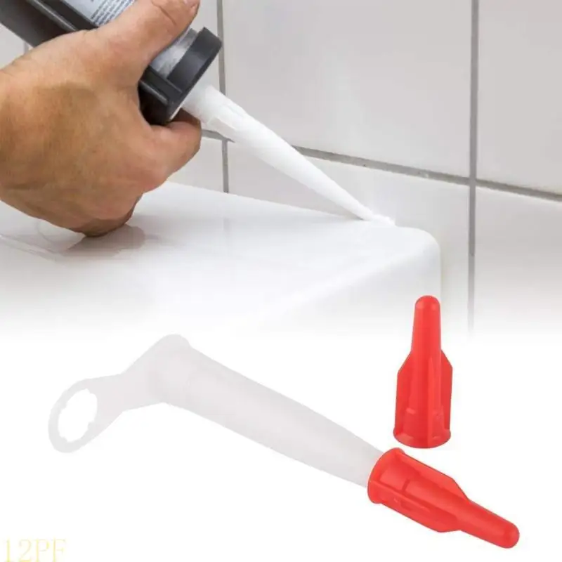 12PF 10Piece Construction Sealant Applicator Set Silicone Nozzle Tips Compatible for Standard Caulking Adhesive Projects