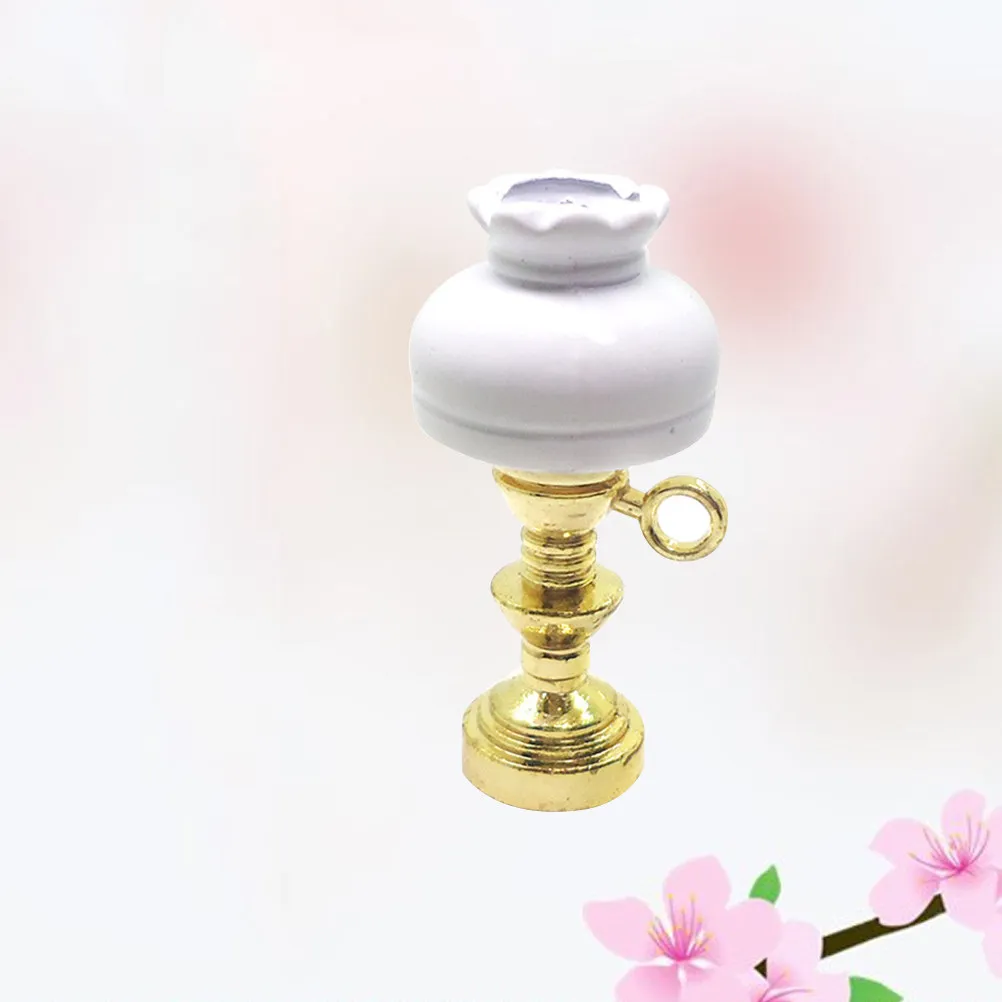 

Miniature Table Lamp for Dollhouse White Shade Vintage Style Realistic Lighting Decor Accessory Ideal Birthday Christmas Gift
