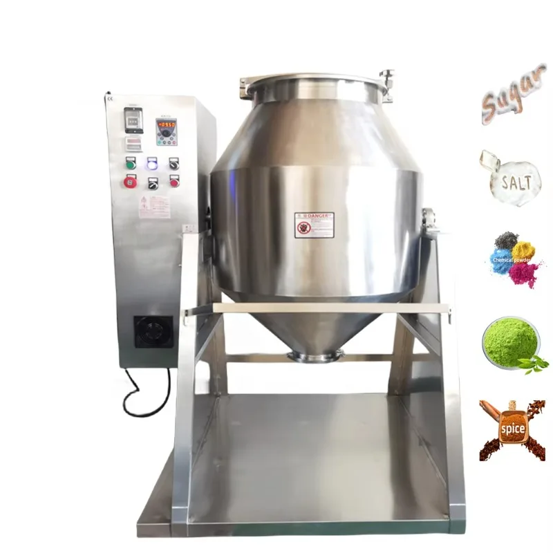 

Stainless Steel Mixer Dry Powder Granule Coffee Powder Drum Mixer Spray Humidifying Drum Double Cone Mixer