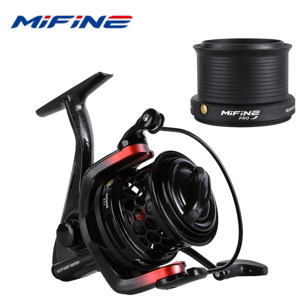 mifine yeezy spinning fishing reel spool spare agua salgada agua doce feeder reels 15kg max drag size 5000 6000 471 01