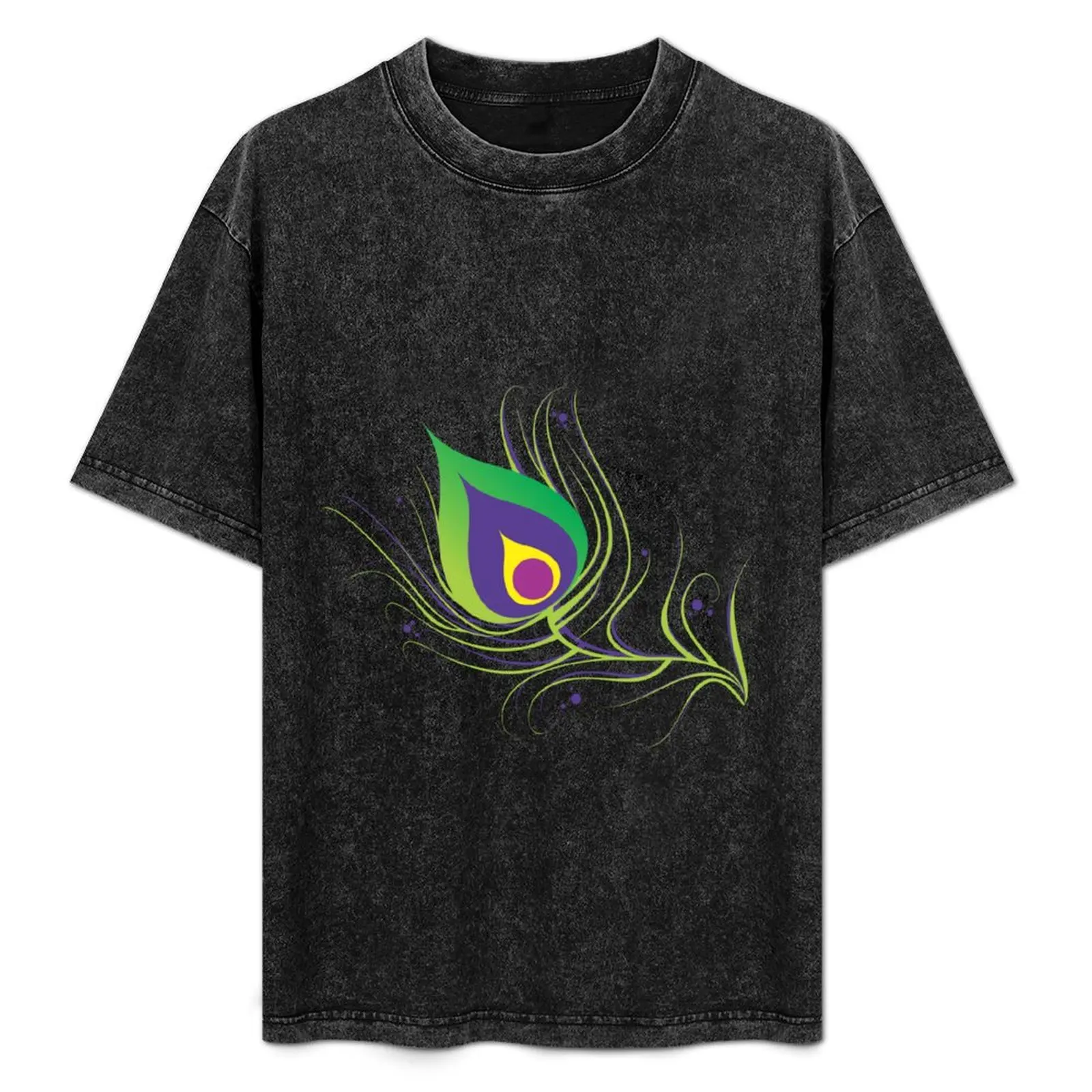 Peacock Feather T-Shirt Soft Touch Basic Cotton T-Shirt