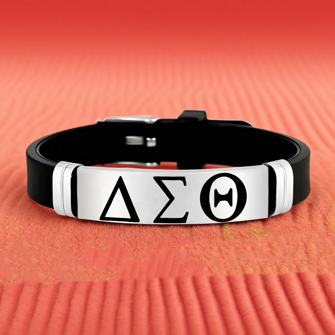 Delta Sigma Theta،Δ∑Θ، حزام معصم من السيليكون المبتكر من الفولاذ المقاوم للصدأ، هدية مثالية للأخوات والأصدقاء في المهرجانات وأعياد الميلاد #1