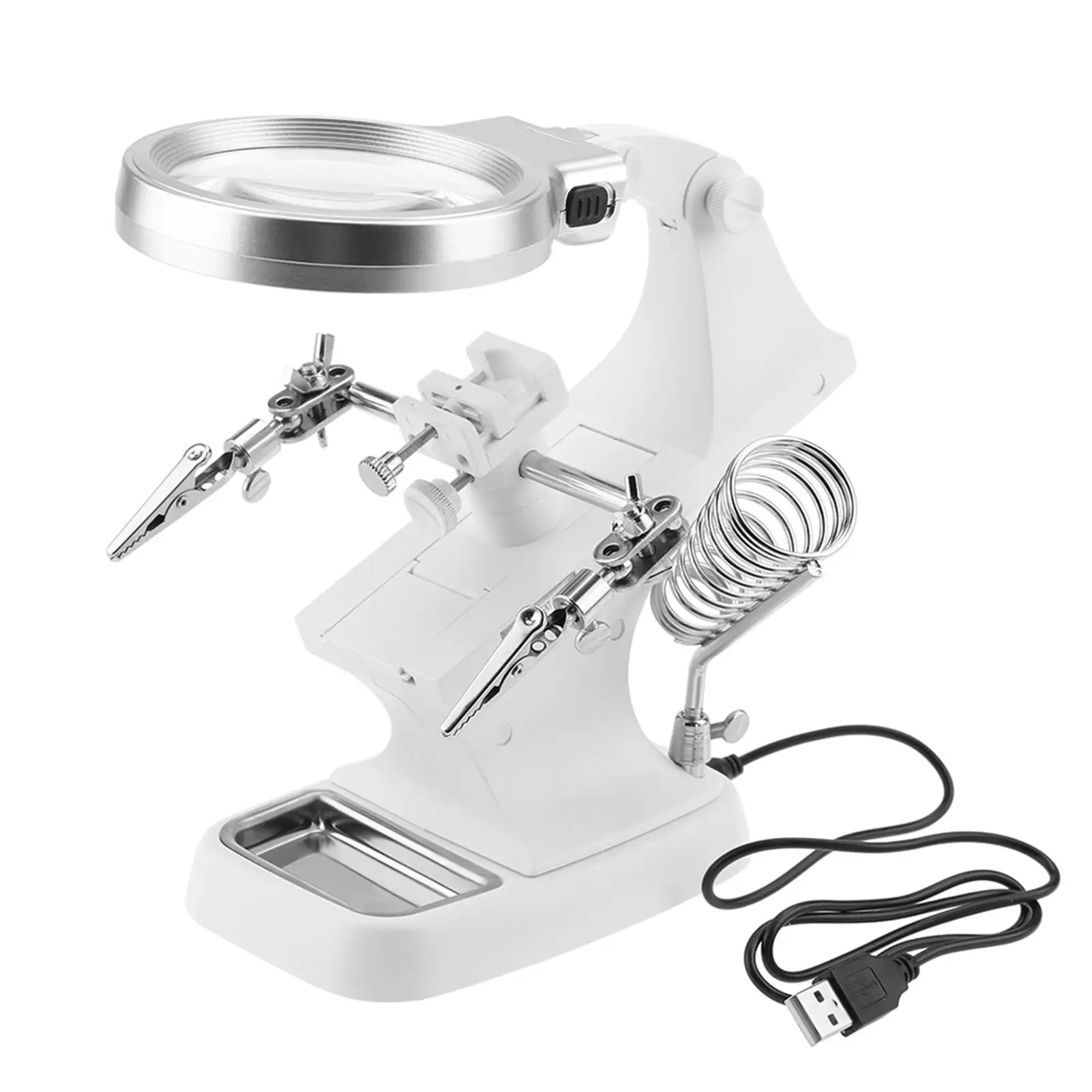 360° Rotating LED Magnifier - Multi-functional Welding & Soldering Repair Tool, Ideal for Nail Art and Detail Work