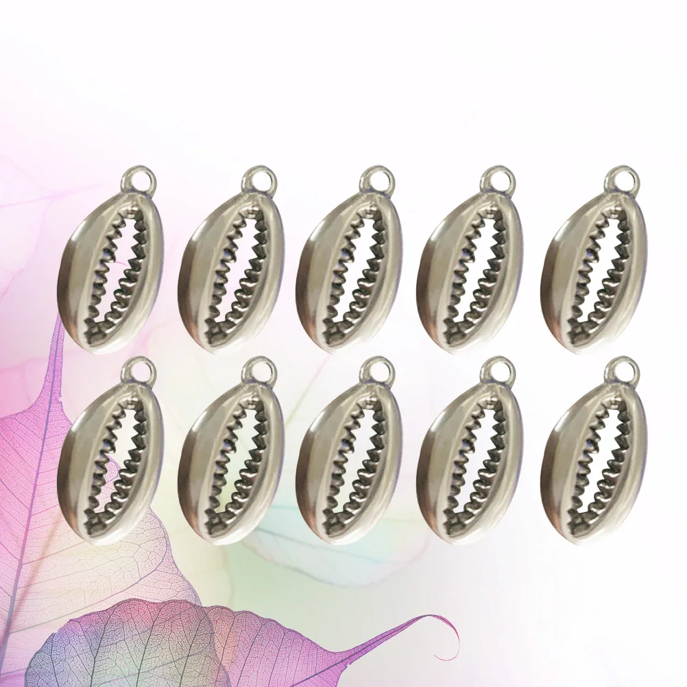 

20pcs Seashell Teeth Pendant Lightweight Safe DIY Jewelry Beach Style Silver Color Accessories Seashell naments