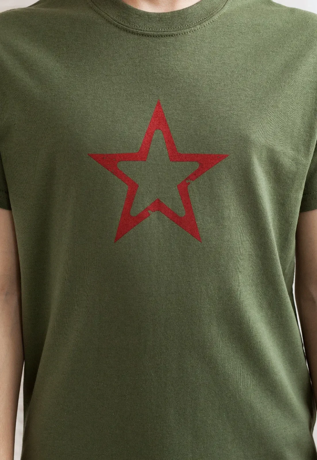 Men'S T-Shirts Summer Style Fashion Swag Men Hot Sale Red Star T Shirt Minimalist Retro Army Vintage Geometric Men's Khaki Gymer