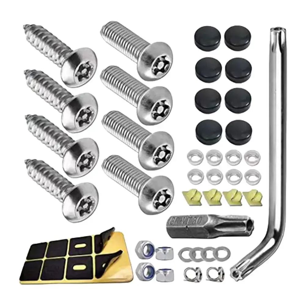 American License Plate Frame Screw Accessories ,Anti Theft License Plate Screws Stainless Steel Bolts Fasteners Kits