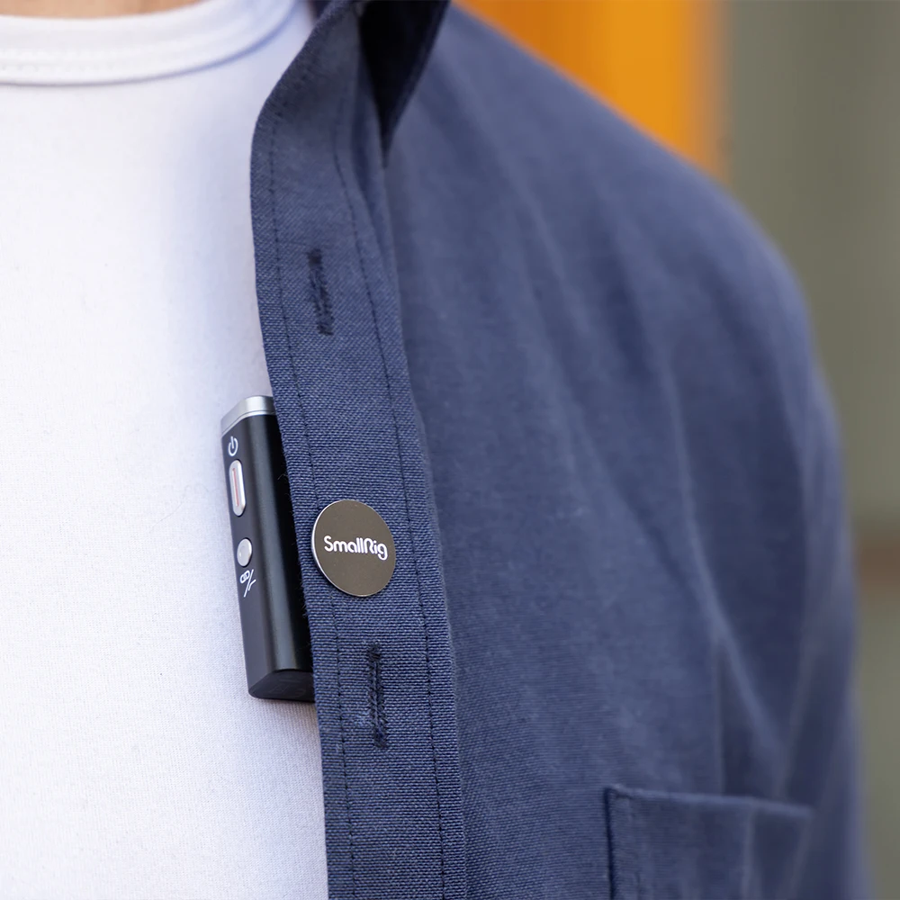 Microfono wireless SmallRig microfono Lavalier set completo di microfoni con cancellazione del rumore da uno a due 8 ore di lavoro per la fotocamera