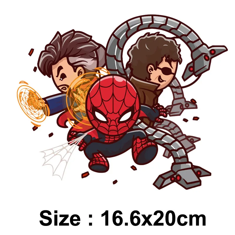 Cartoon Marvel superbohater Spiderman naszywki na ubrania koszulka DIY bluzy z kapturem naklejki na ubrania z aplikacjami dla dzieci Kawaii prezent