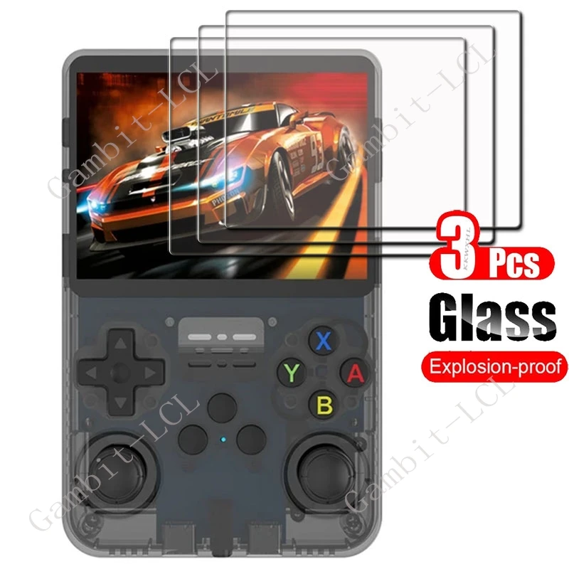 3PCS 9H Tempered Glass For R36s Retro Handheld Video Game Console R35s Plus R35sPlus 3.5