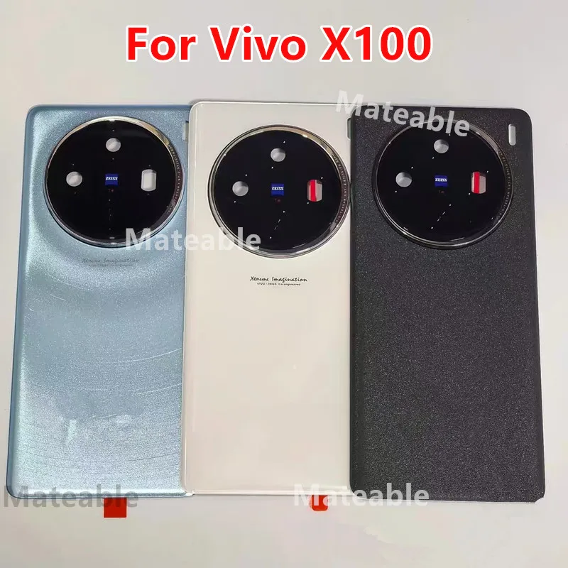 X100 Battery Back Cover For Vivo X100 Rear Housing Repair Replace Phone Door Case + Camera Lens V2309A V2308