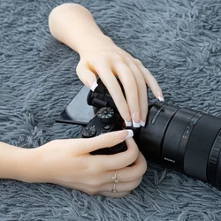 Manicure Practice Hand Mannequin Realistic Female Silicone Hand Model Nail Art Training Photograph Jewelry Display DW05