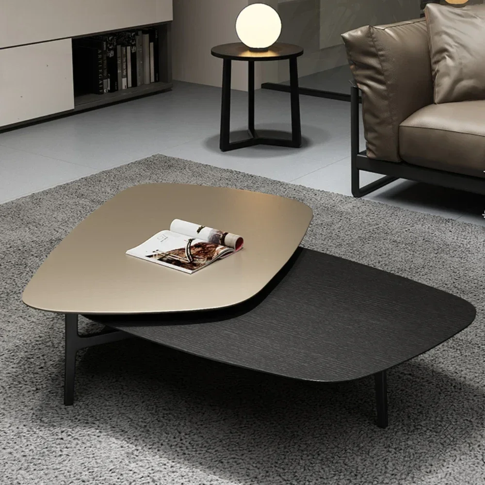 

Special-Shaped Creative Coffee Table High and Low Double-Layer Living Room Modern Minimalist Low Table
