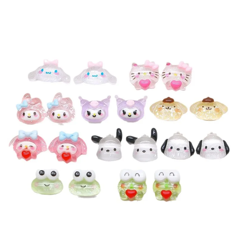 Juego de 50 dijes para uñas, decoración de resina 3D de gran tamaño Kuromi y Pochacco para decoración de uñas Kawaii atrevida