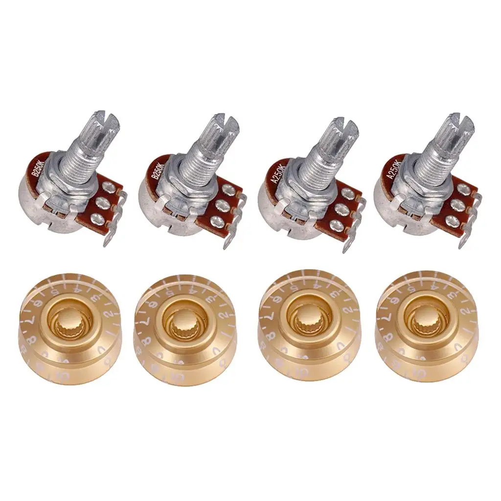 

Потенциометр для гитары с удлиненным разъемным стержнем 18 мм, 250K, золотистые ручки регулировки тембра, запасные части для электрогитары LP