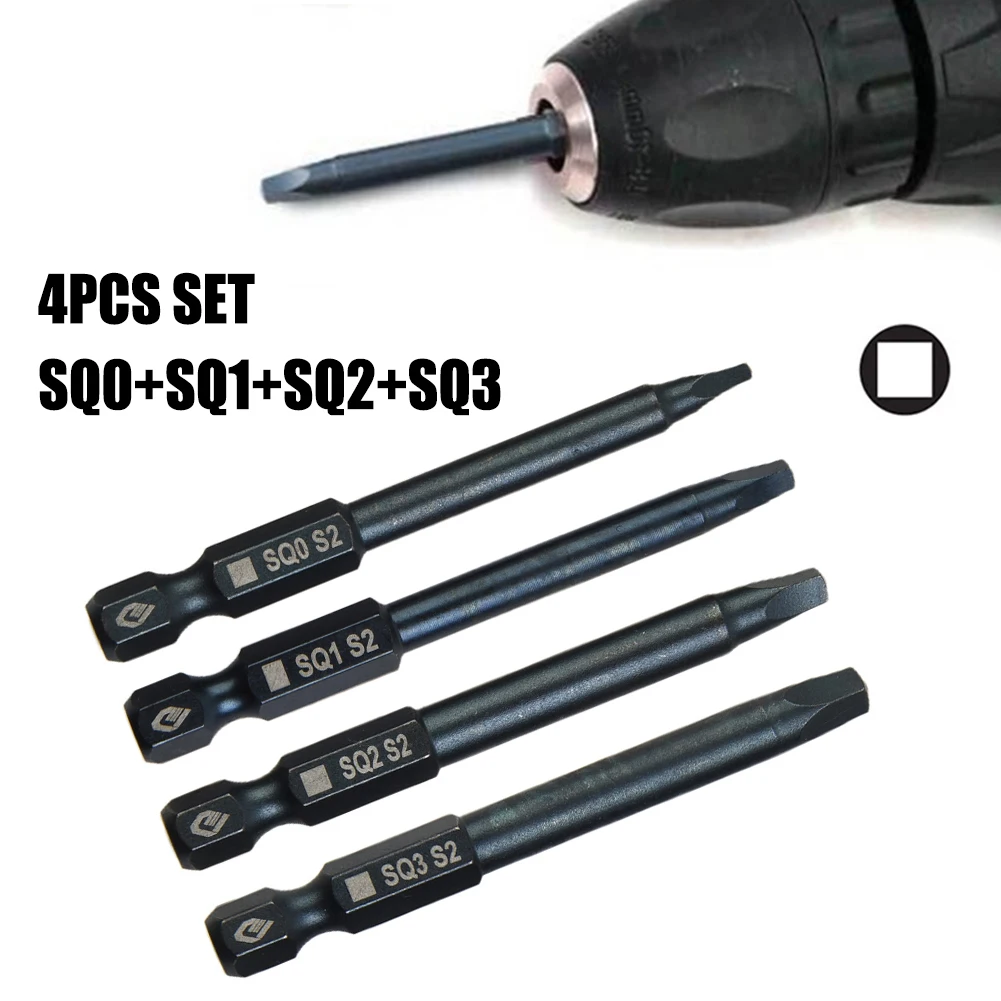 

Unscrew The Screws Screwdriver Bits Hand Tools Steel SQ3 Square Head Strong Magnetic 6.35mm Electric Screwdriver