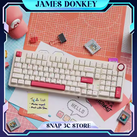 JamesDonkey RS2 4.0 Pro Triple Mode Wireless Mechanical Keyboard Gasket Mount Hot Swap RGB 98-Key Custom Gaming Keyboard PC Mac