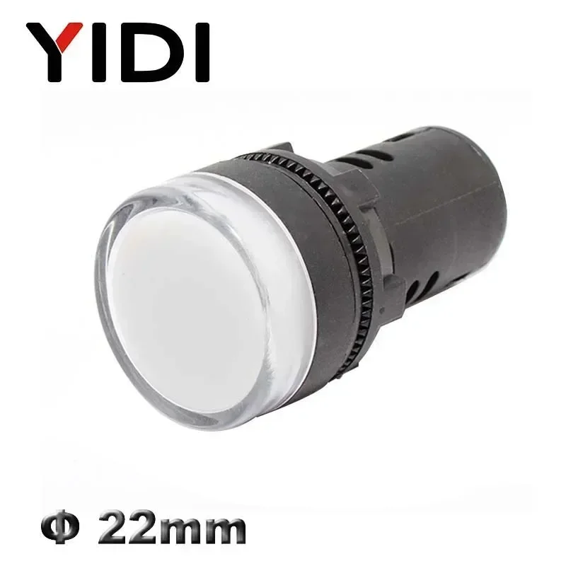 AD16-22 22mm Luz Indicadora De Plástico 12 V 24 V 220 V Lâmpada Piloto LED Vermelho Verde Azul Branco Amarelo LED Sinal de Luz