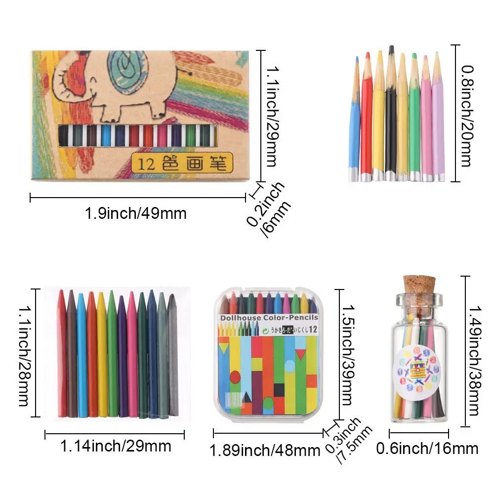 1 Set Geschenk Spielen Haus Mini Malerei Werkzeuge Bunte Kreide Puppenhaus Dekoration Miniatur Farbe Bleistift Puppen Zubehör