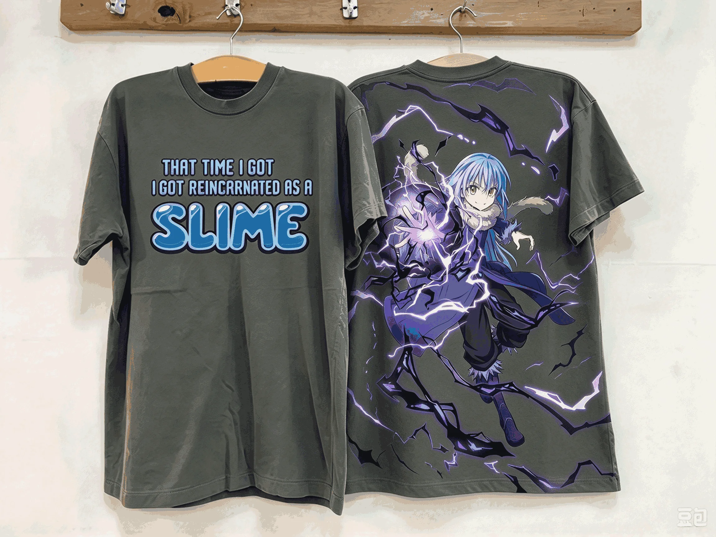 Reincarnated as a Slime Washed T-shirt Oversized Unisex Fashion Vintage Hip Hop Streetwear Cotton Vintage Loose Street T shirt
