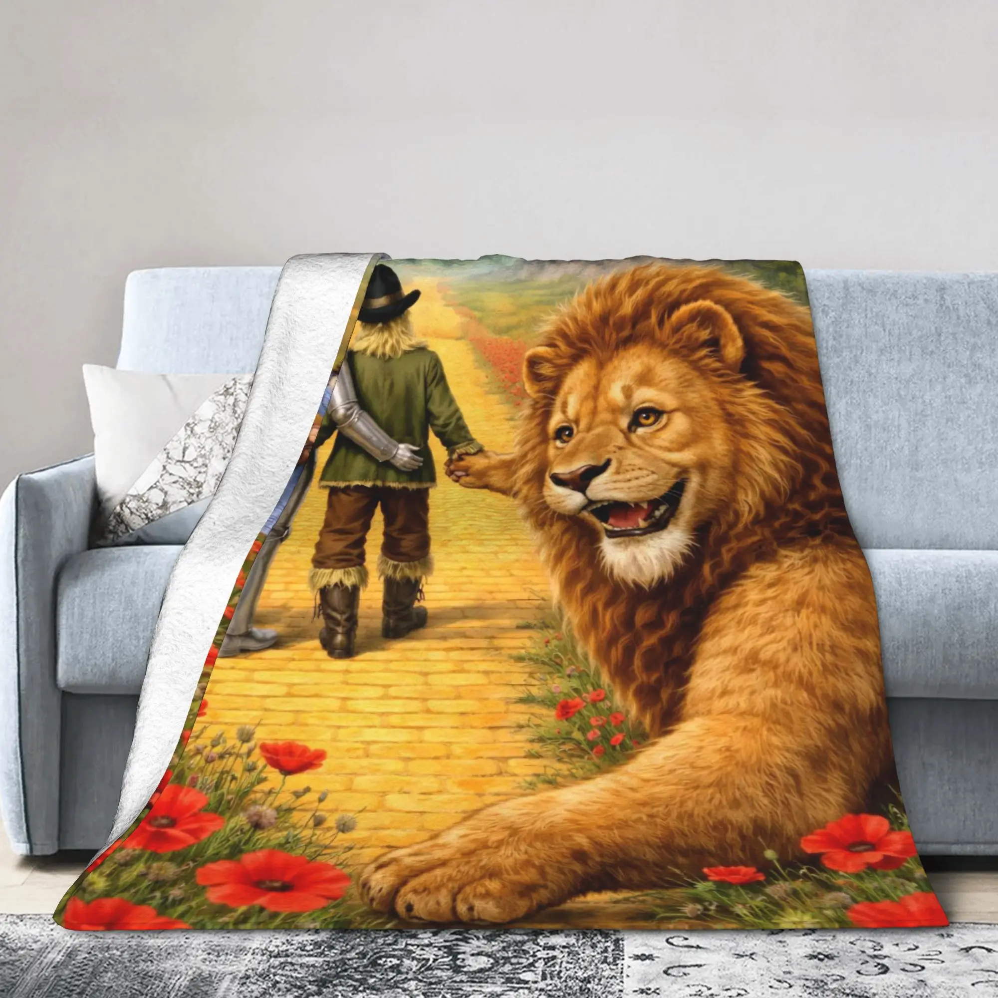 Wizards of Ozs Movie Blanket Summer Air Conditioning Cowardly Dorothy Tin Toto Warm Throw Blanket for Couch Plush Thin Quilt