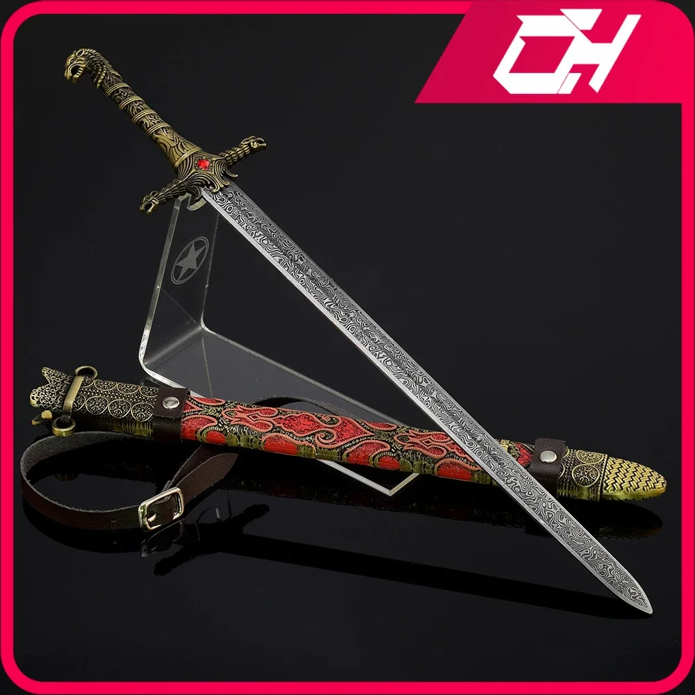 Espada de caballero Medieval de 30cm, espada Valyrian de acero, juego de película, TV, periférico de Metal Krieger, espada larga, modelo de arma, adorno