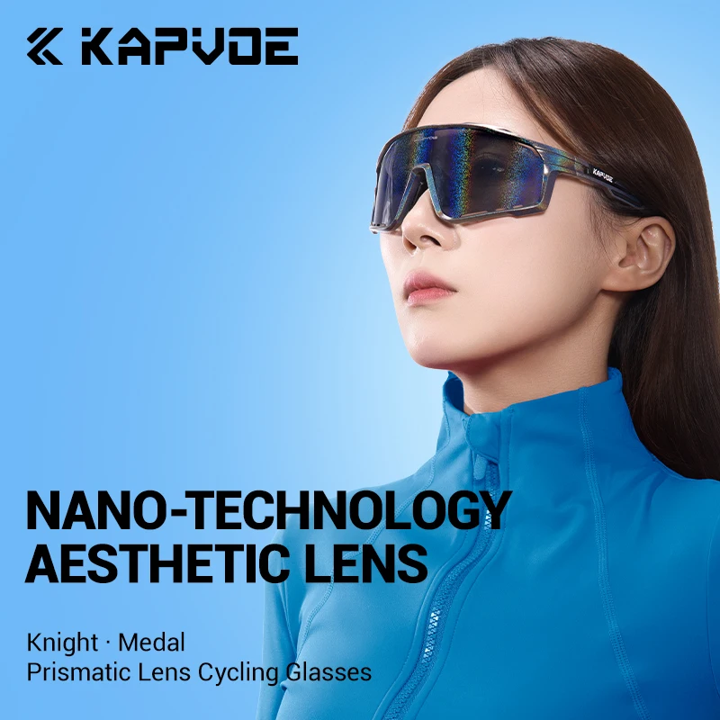 KAPVOE Nano Lens Cycling Glasses MTB Cycling Sunglasses Road Bike Glasses Cool Pattern Fashion Outdoor Sports Sunglasses