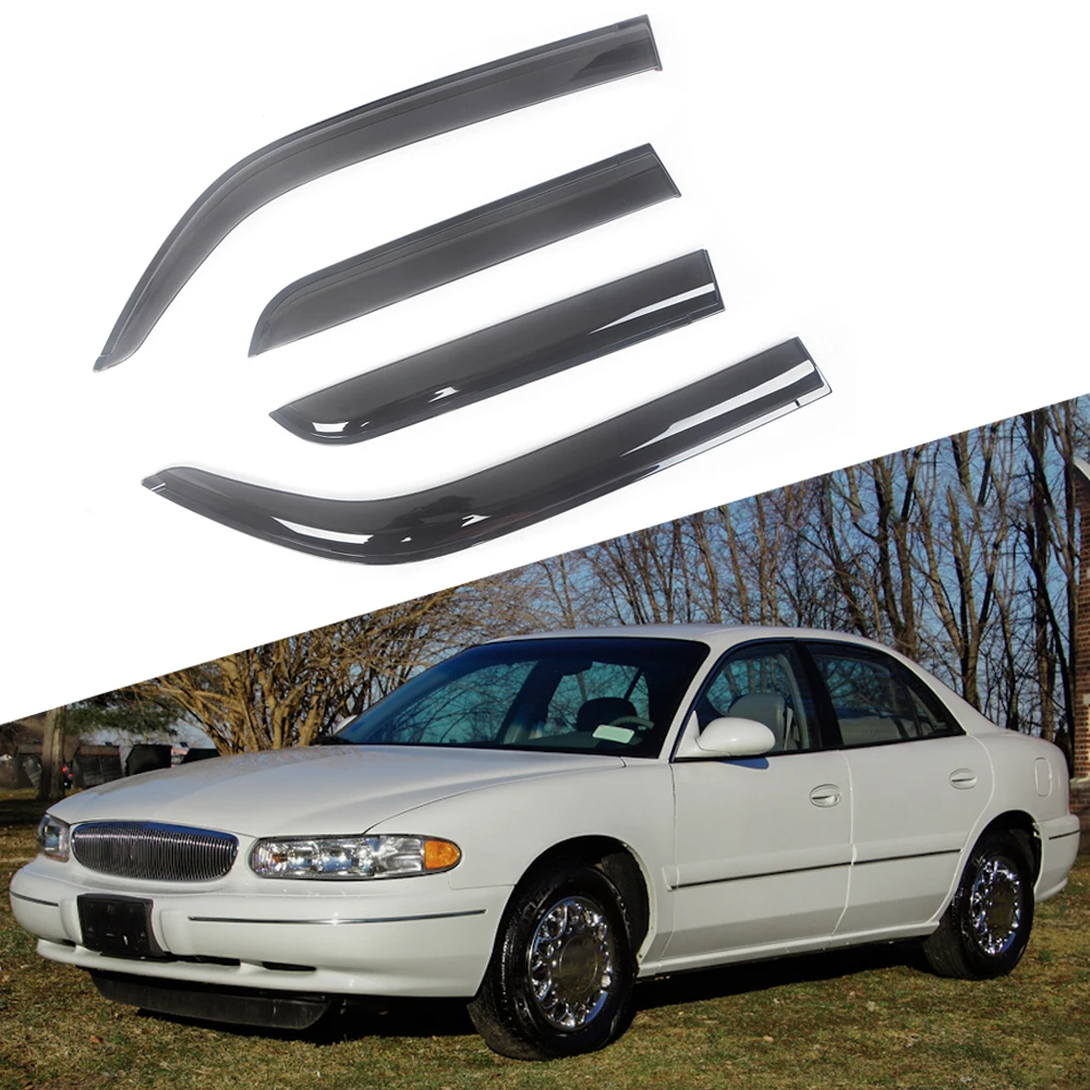 

For Buick Century 1997-2005 Auto Side Window Wind Deflectors Visors Black Rain Guard Door Visor Vent Shades Dark Smoke Ventvisor