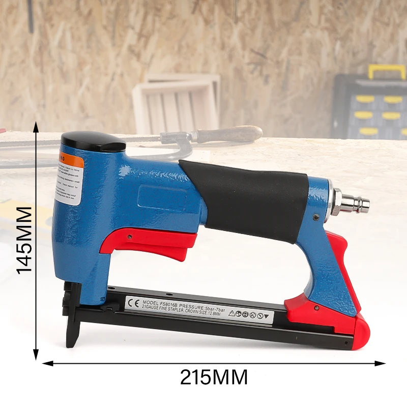 HILDA Air Powered Stapler FS8016B Pneumatic Nail Gun 12.8mm Crown Staple Gun For Canvas Upholstery Framing Woodworking
