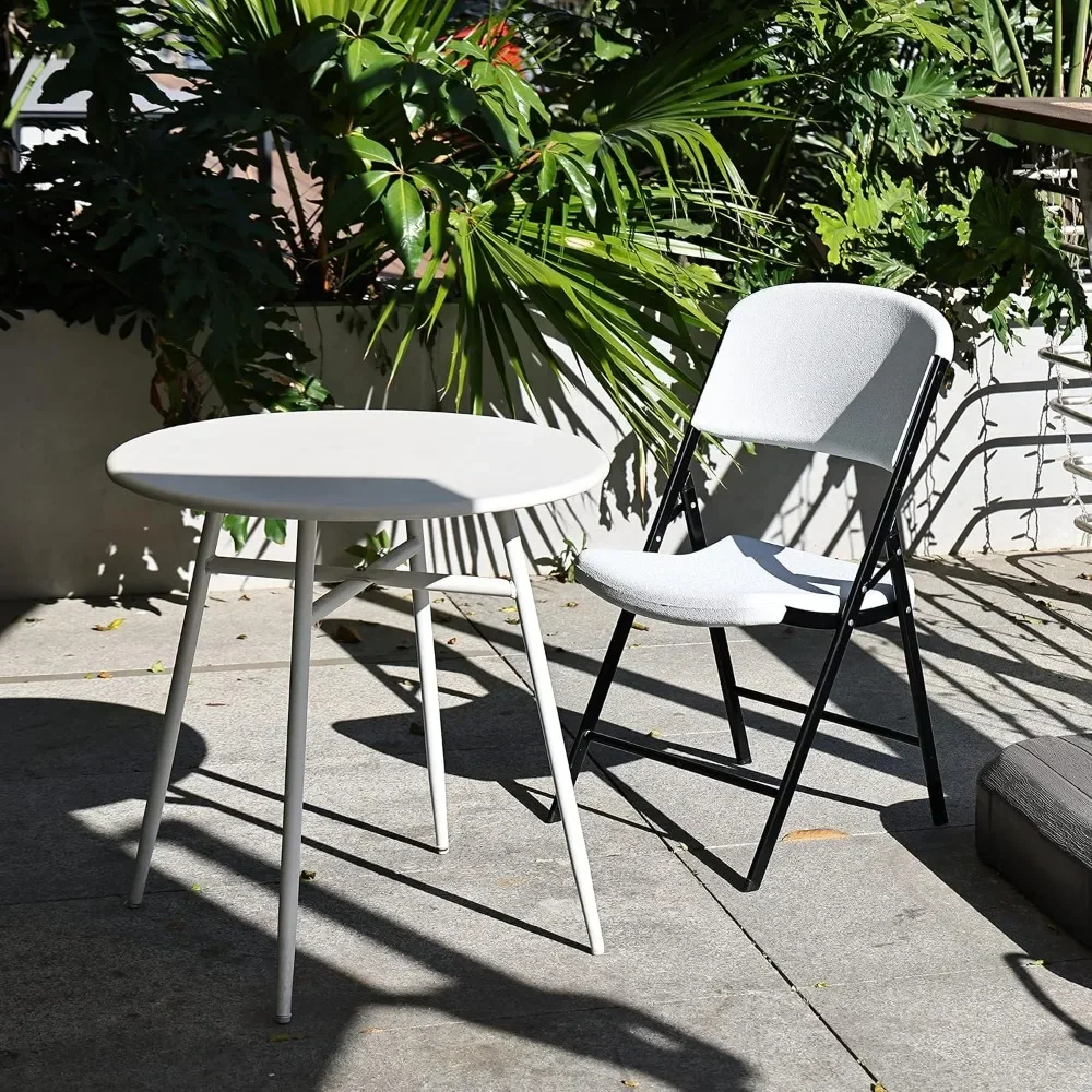 Chaise pliante en plastique, capacité de 500 filtres, blanc, 4 paquets