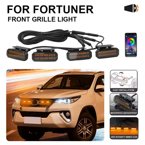 FOR Toyota Fortuner Car center grid small yellow light single color color snap LED high brightness waterproof models