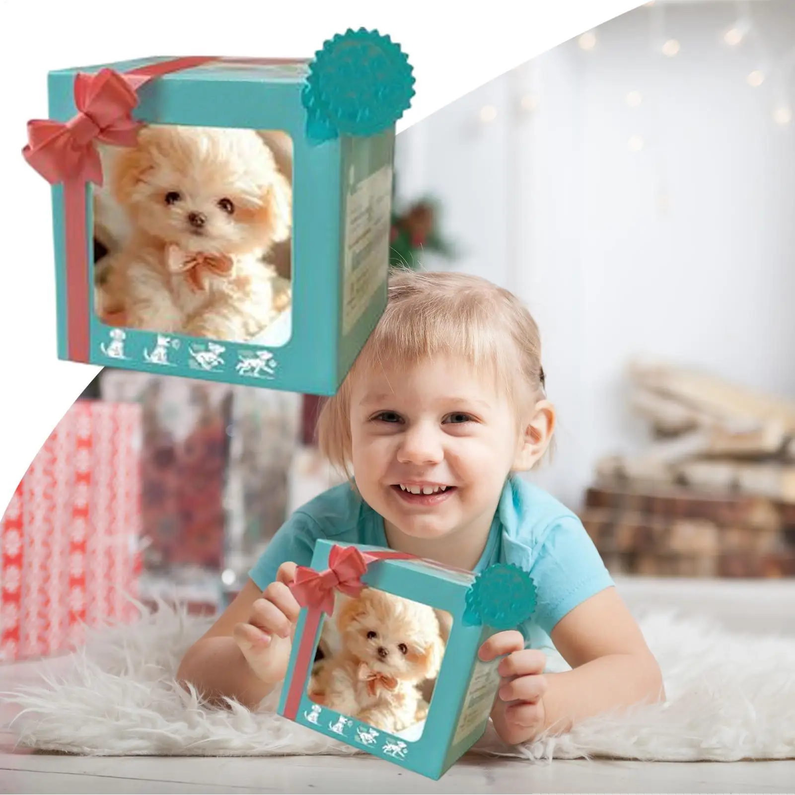 Realistic Puppy Robot Cute Comfortable Touch Creative Animal Plush Toys Short Plush Doll Educational Toy birthday gifts For kids
