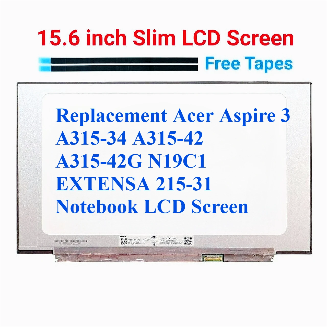 

Replacement Acer Aspire 3 A315-34 A315-42 A315-42G N19C1 EXTENSA 215-31 Notebook LCD Screen