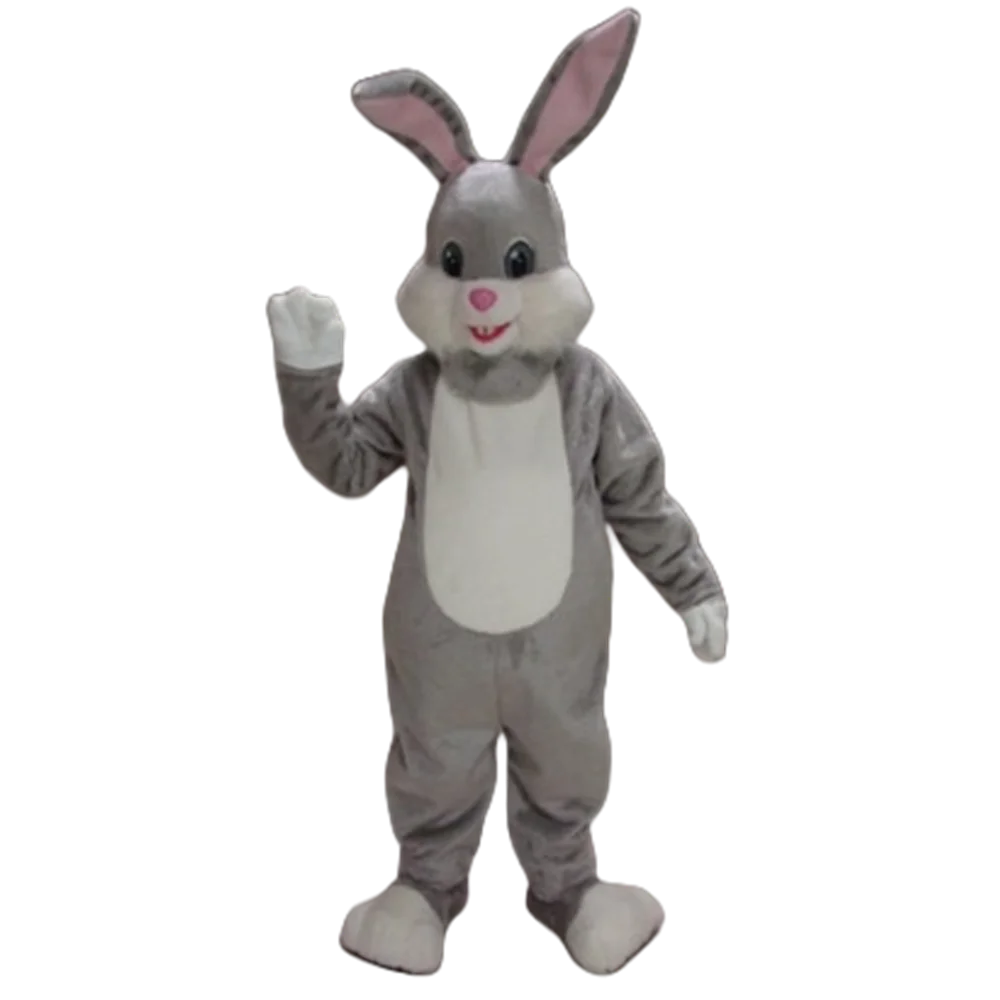 Grey Rabbit Mascot Costume Adult Size Easter Holiday Cartoon Character Easter Holiday Theme Mascotte Mascota Suit Kit SW1119