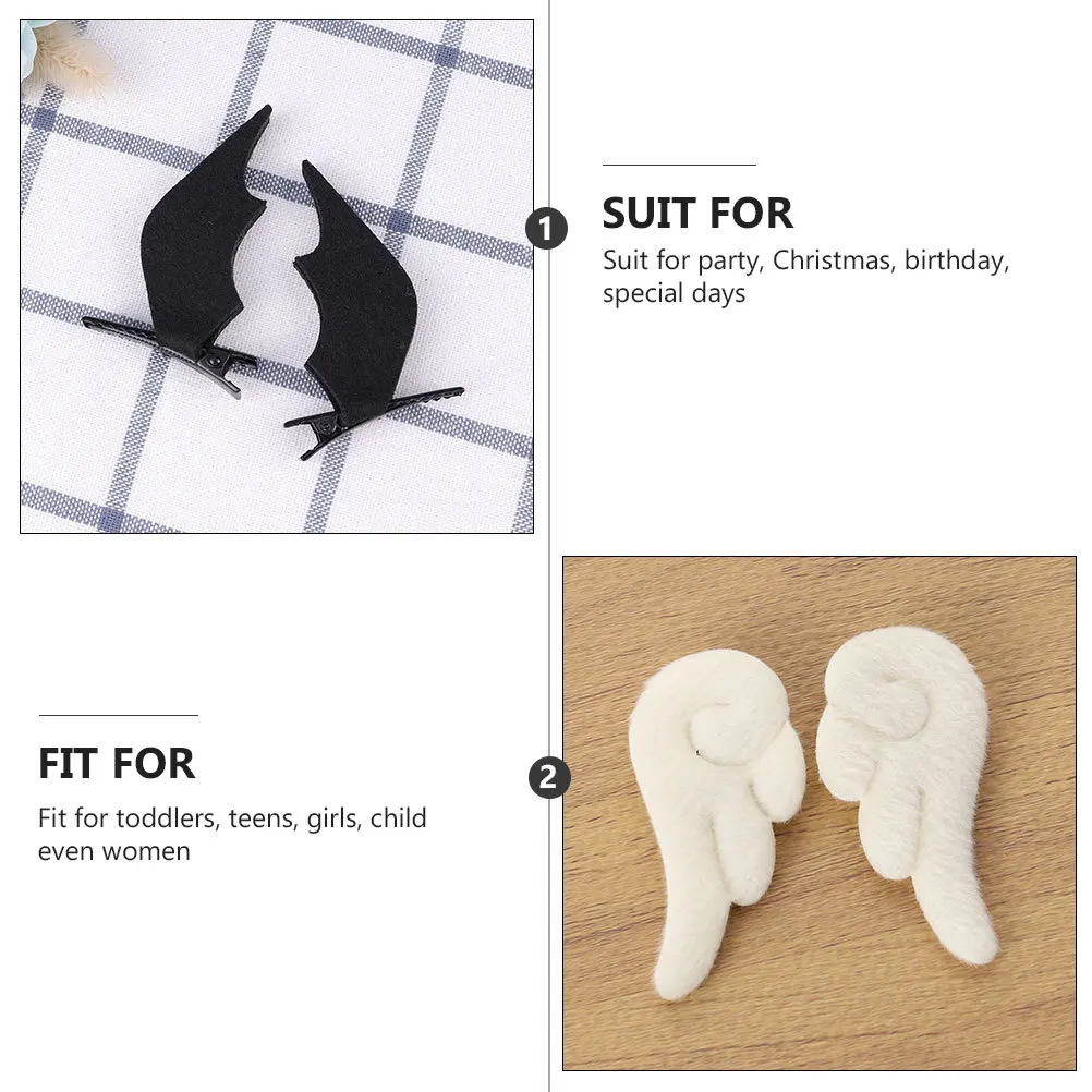 

Angel Wings Clips Fabric Kids Hair Barrettes Non Clamp Headdress For Girls Party Christmas Gift Wings Hair Pins