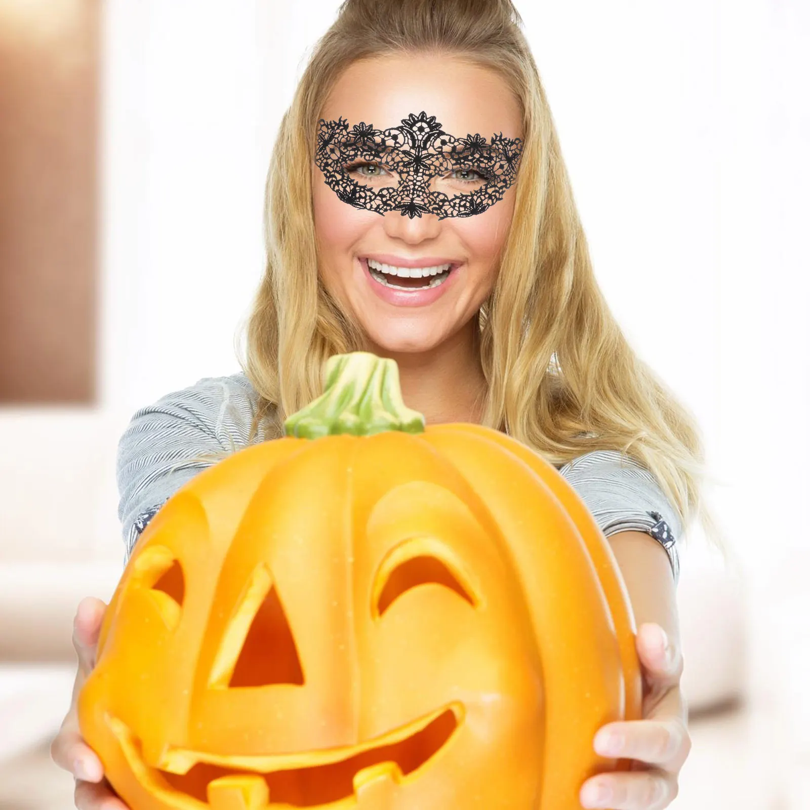 

5pcs Half Mask Women Girls Halloween Cosplay Props Masquerade Party Costume Dramatic Comfort Charm Mystery Attractive