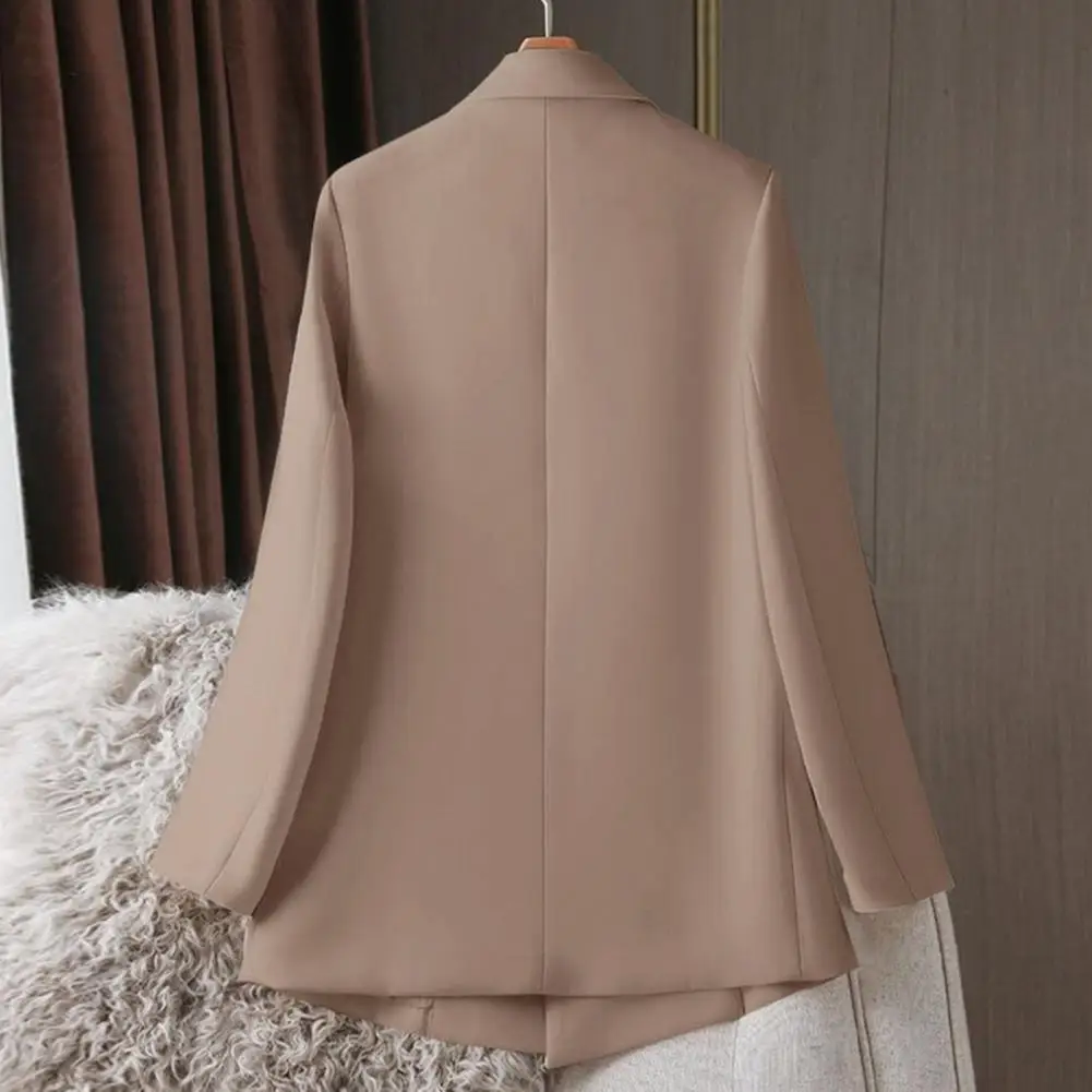 Traje de vida diaria profesional para mujer, abrigo de traje de doble botonadura para viaje de negocios, chaqueta de solapa Formal con mangas largas, sólido