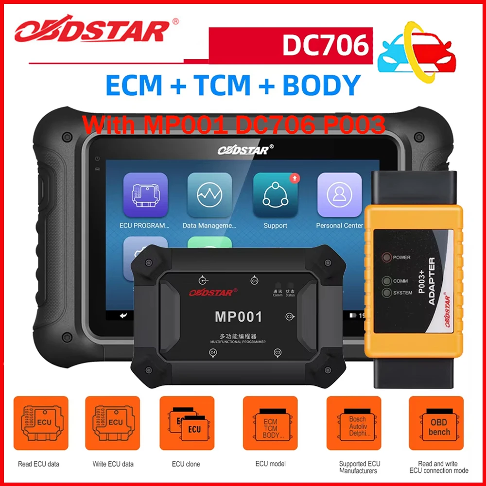 Hot Sale OBDSTAR DC706 ECU Tool Full for ECM /TCM/ BODY/Clone by OBD or BENCH for Car and Motorcycle with MP001