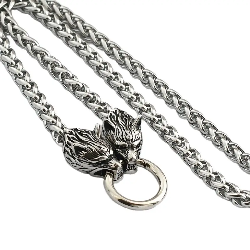 Viking stainless steel 19 styles animal head chain necklace titanium steel wolf head keel chain necklace various wearing methods