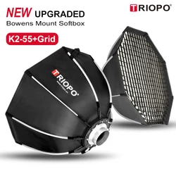 Triopo 55cm Portable Bowens Mount Softbox Octagon Umbrella Soft Box w/ Carrying Bag for Photo Studio Flash Outdoor Photography