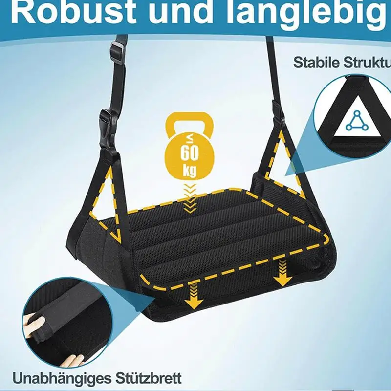 Fußhängematte für Flug, Flugzeugfußhängematte, Flight Essentials Hängematten-Stützplatten, perfekt für lange Reisen, Fußbeinstütze