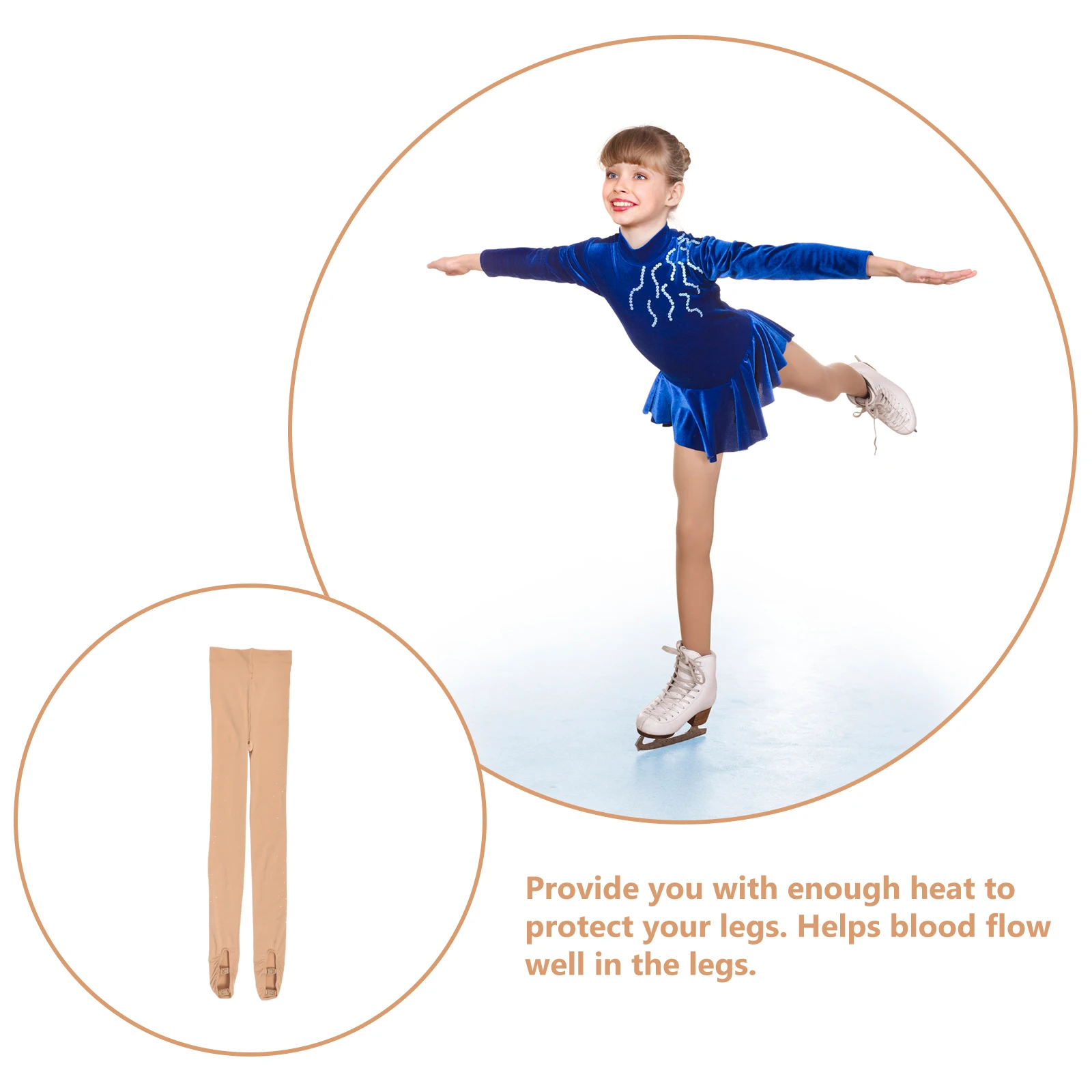 

Thick Warm Skating Tights Elastic Pantyhose For Women With Buckle Support Winter Skating Legwear