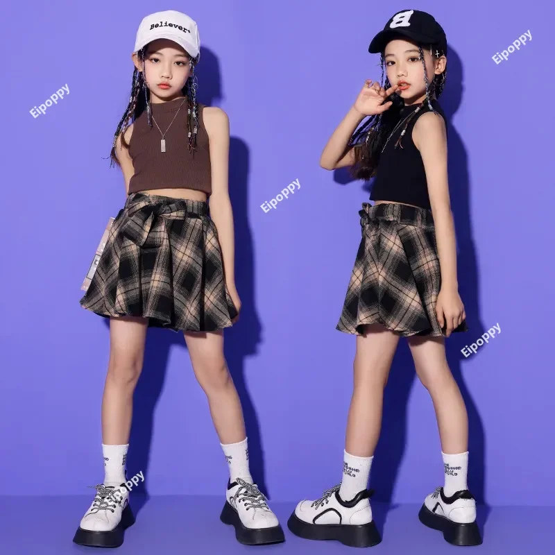 Girls Jazz Dance Costume Handsome Japanese Street Dance Costume Kids Hip Hop Walking Model Stage Performance Clothes Set